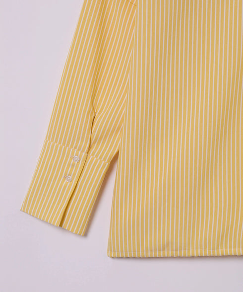 2WAYギャザーポケットビッグストライプシャツ