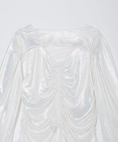 オーロラドッキングシャーリングトップス