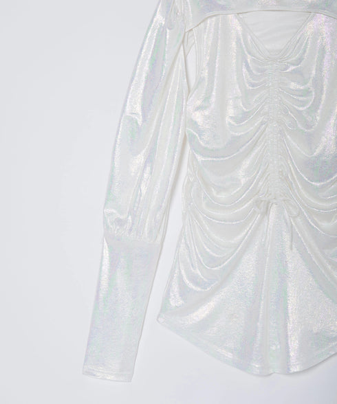 オーロラドッキングシャーリングトップス