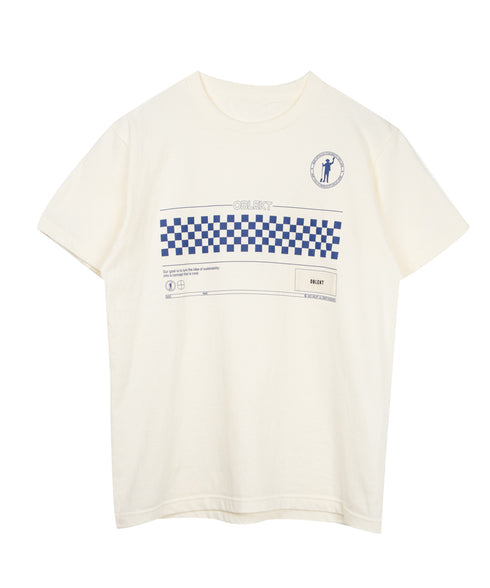 ラウンドボディ グラフィックプリントTシャツ"chess board check"