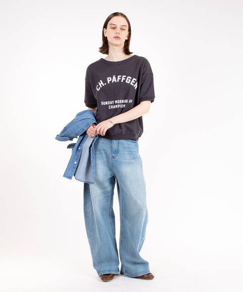 コンフォータブルデニム バレルレッグパンツ