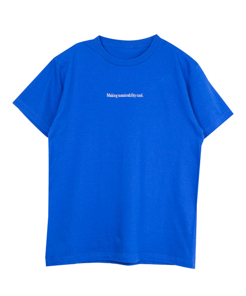 ラウンドボディ エンブロイダリーTシャツ"Making sustainability cool."