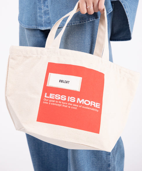 グラフィック キャンバスミニバッグ"LESS IS MORE"