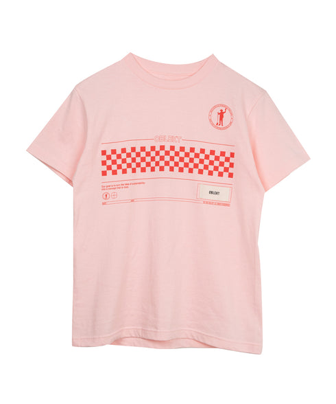 ラウンドボディ グラフィックプリントTシャツ"chess board check"