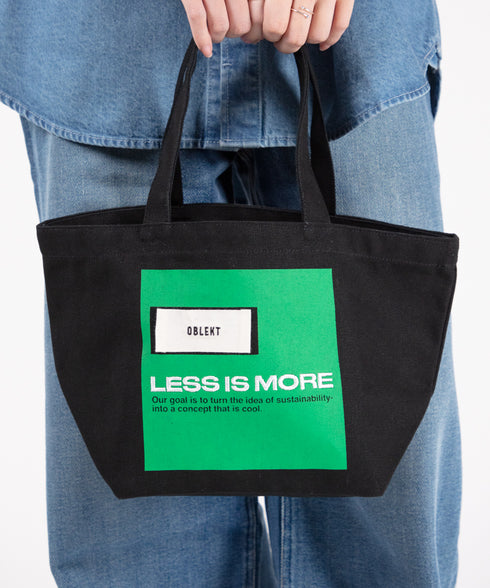 グラフィック キャンバスミニバッグ"LESS IS MORE"