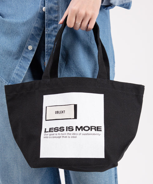 グラフィック キャンバスミニバッグ"LESS IS MORE"