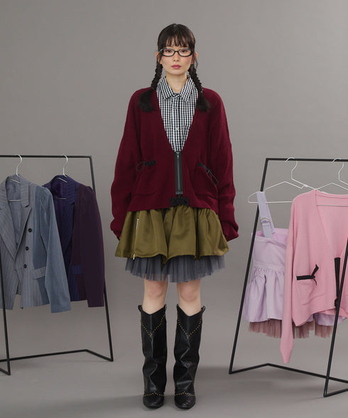 リラックスドローコードジップカーディガン