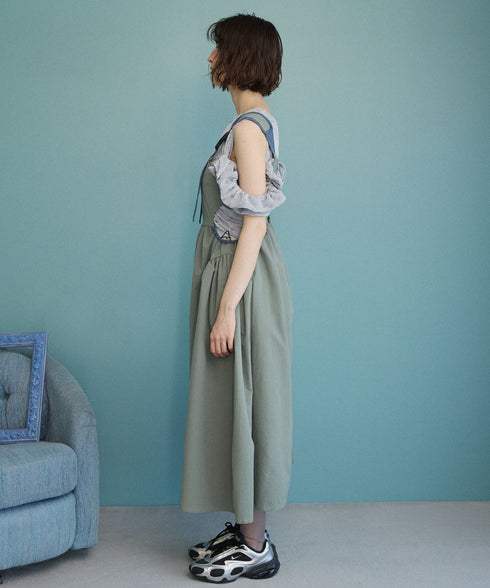 バックルショルダームードワンピース