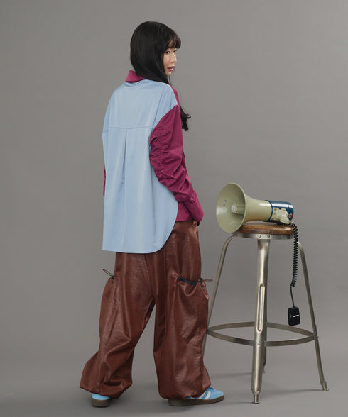 グロッシービッグカラーバイカラーシャツ