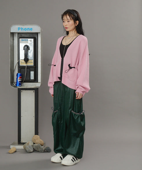 リラックスドローコードジップカーディガン