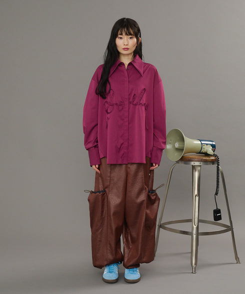 グロッシービッグカラーバイカラーシャツ