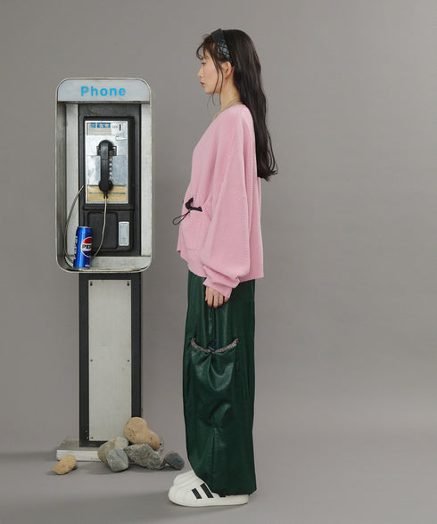 リラックスドローコードジップカーディガン