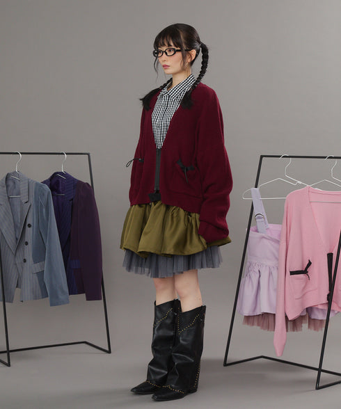 リラックスドローコードジップカーディガン