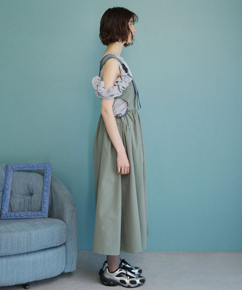 バックルショルダームードワンピース