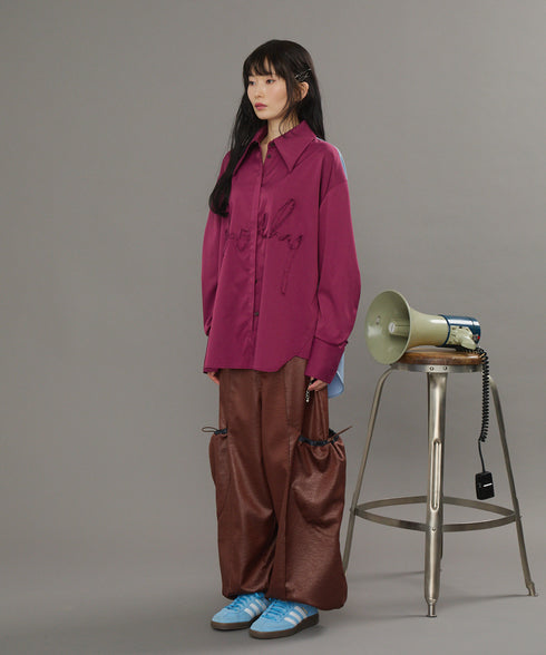 グロッシービッグカラーバイカラーシャツ