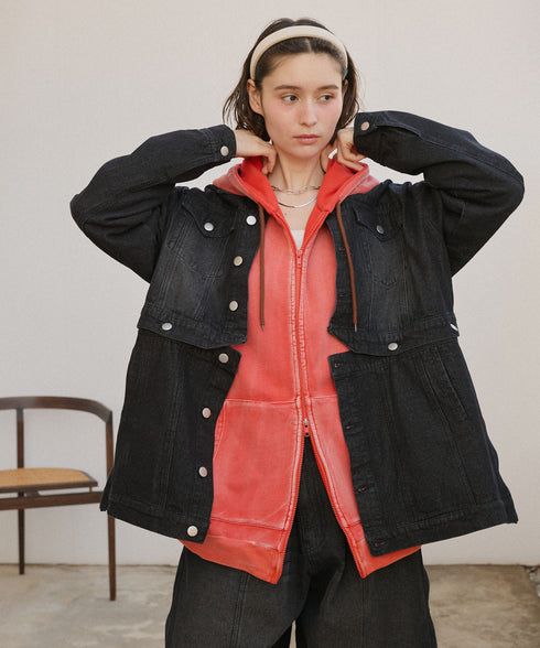 セーラーフードヴィンテージジップパーカー