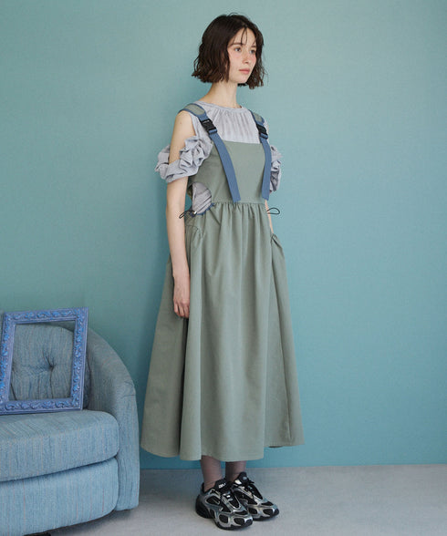 バックルショルダームードワンピース