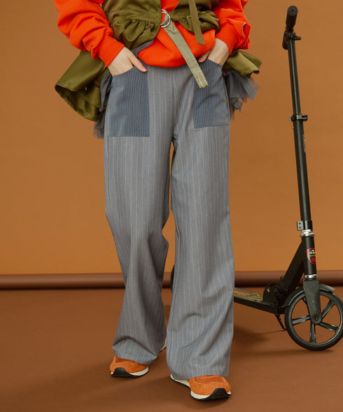 ストライプラップスカート&フレアパンツ