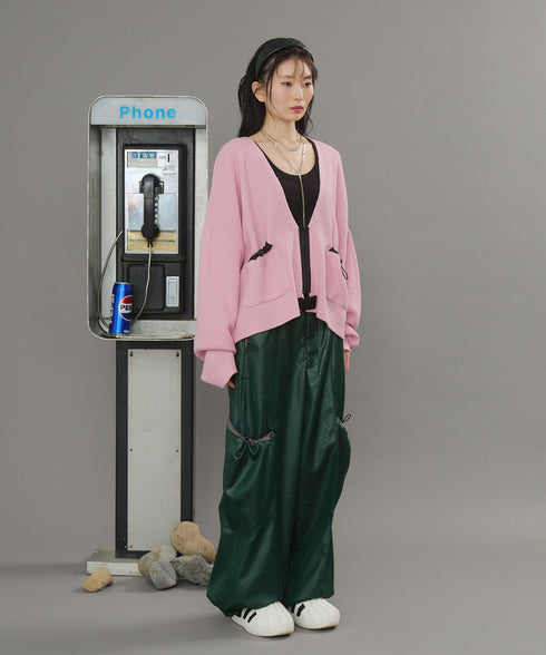 リラックスドローコードジップカーディガン