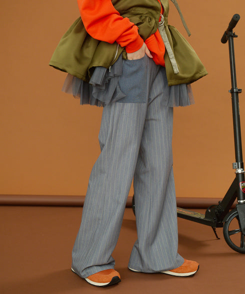 ストライプラップスカート&フレアパンツ