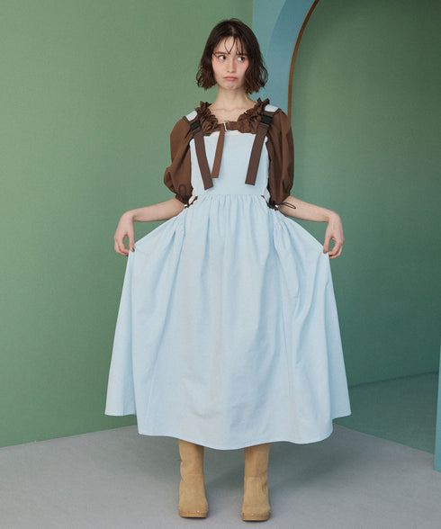 バックルショルダームードワンピース