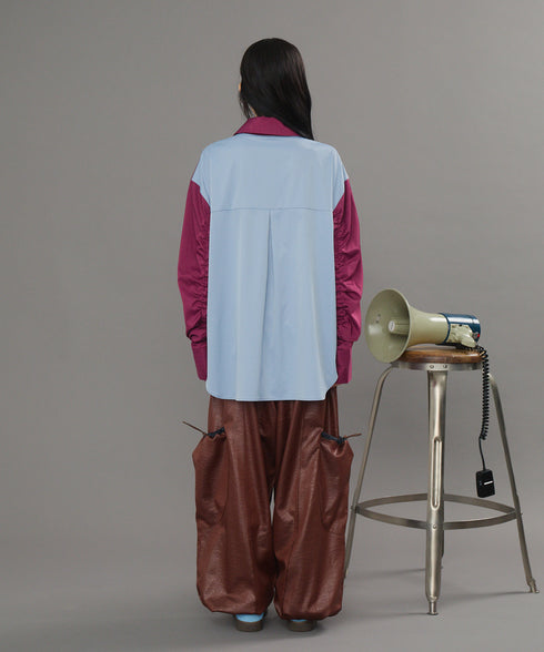 グロッシービッグカラーバイカラーシャツ