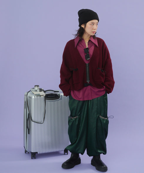 レザーライクアウトポケットカーゴパンツ