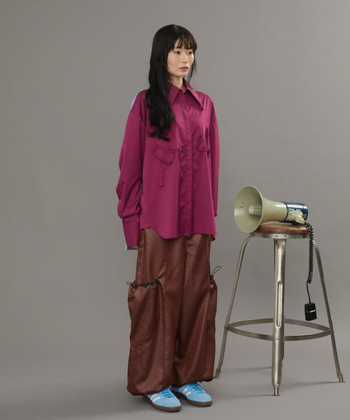 グロッシービッグカラーバイカラーシャツ