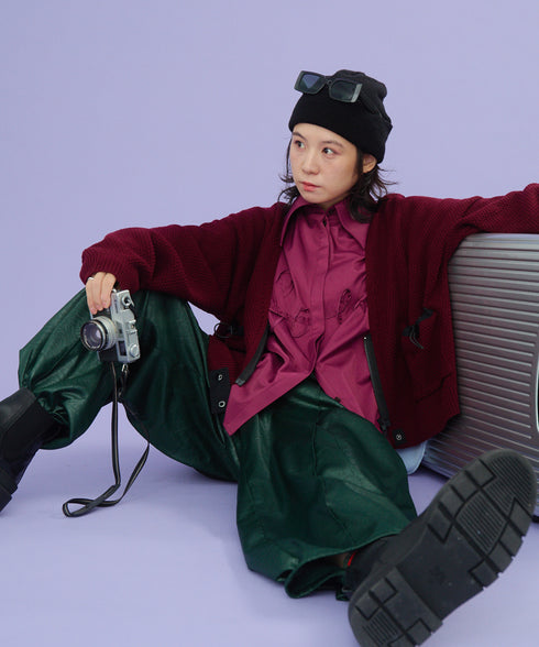 リラックスドローコードジップカーディガン