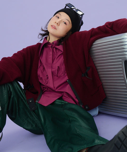 グロッシービッグカラーバイカラーシャツ