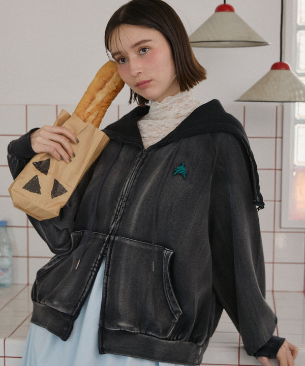 セーラーフードヴィンテージジップパーカー