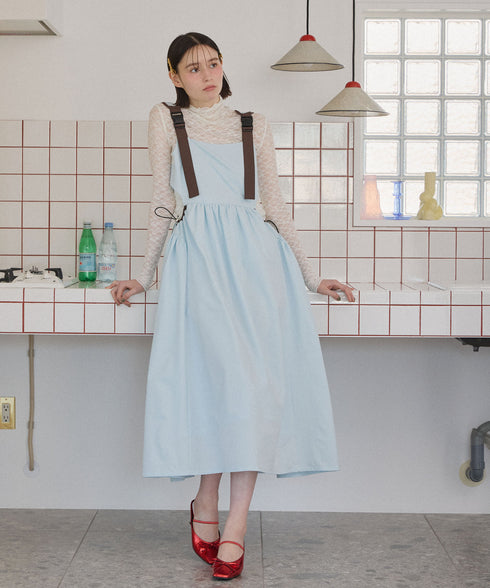 バックルショルダームードワンピース