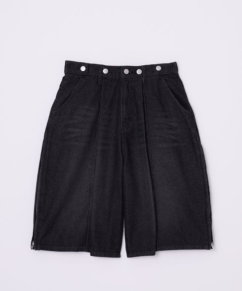 サイドジップボーイフレンドハーフデニムパンツ