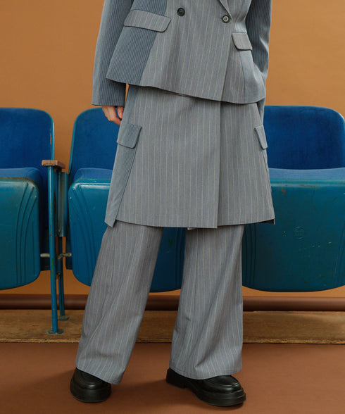 ストライプラップスカート&フレアパンツ