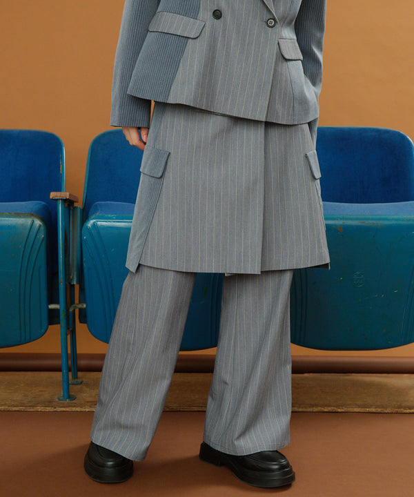 ストライプラップスカート&フレアパンツ