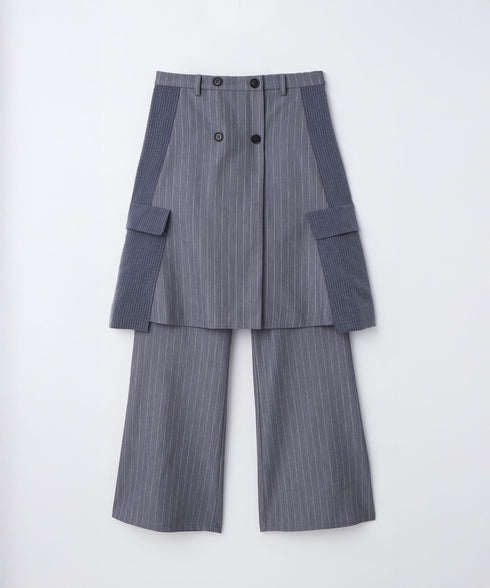 ストライプラップスカート&フレアパンツ