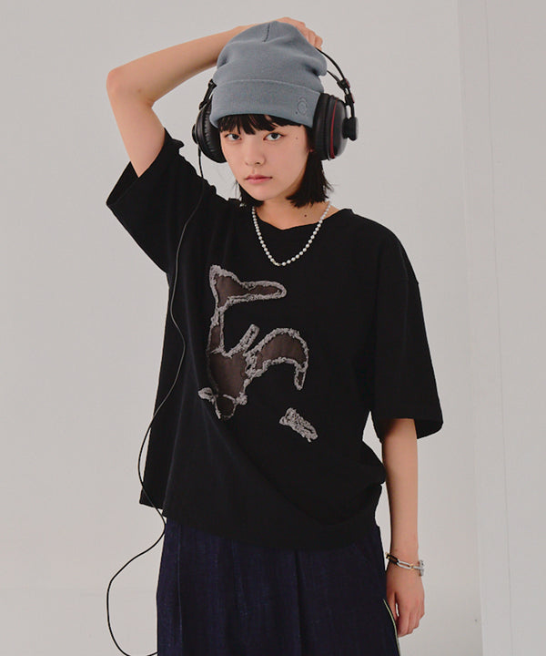 クラッシュオルカUネックTシャツ