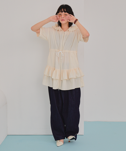 ワイルドギガフリルジップワンピース