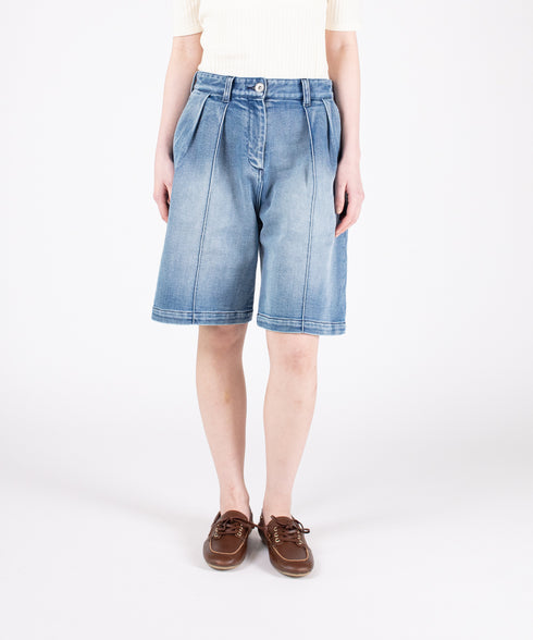 コンフォータブルデニム ツータック ハーフパンツ