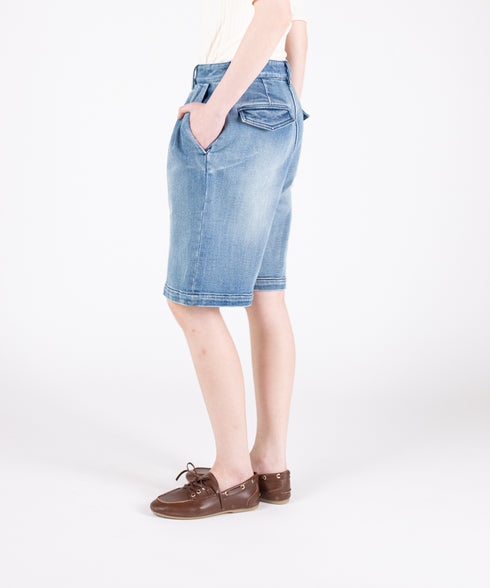 コンフォータブルデニム ツータック ハーフパンツ