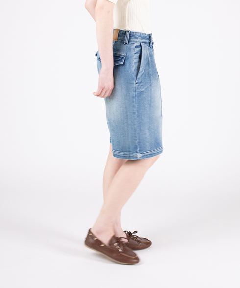 コンフォータブルデニム ツータック ハーフパンツ