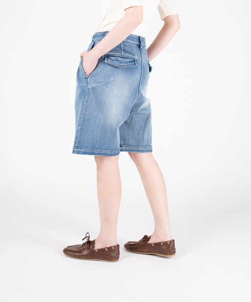 コンフォータブルデニム ツータック ハーフパンツ