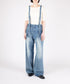 コンフォータブルデニム サスペンダー付きフレアパンツ