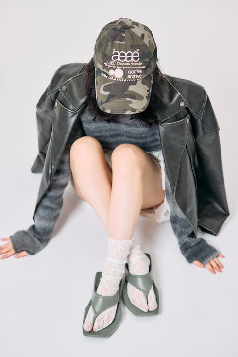 SQUARE X FLIP FLOP(カーキ)