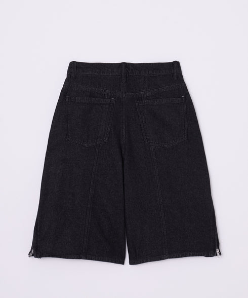 サイドジップボーイフレンドハーフデニムパンツ