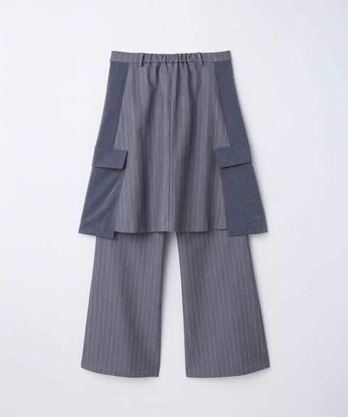 ストライプラップスカート&フレアパンツ