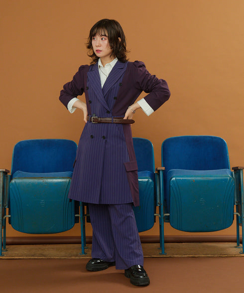 ストライプラップスカート&フレアパンツ