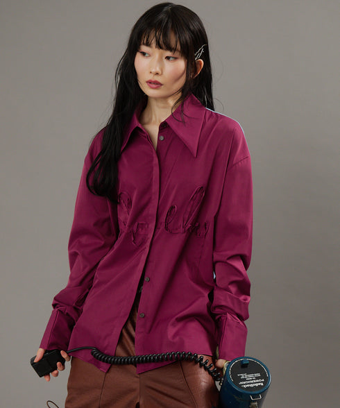 グロッシービッグカラーバイカラーシャツ