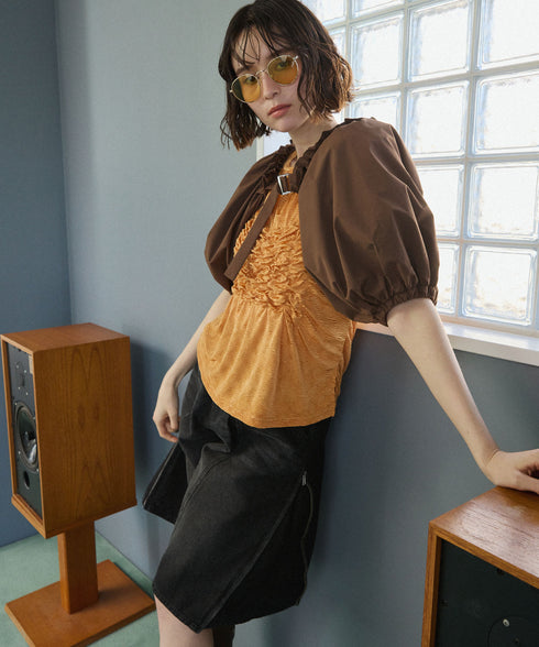 ドライタッチエアリーパフスリーブ