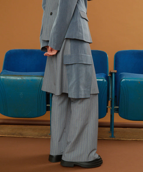 ストライプラップスカート&フレアパンツ